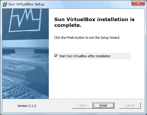 uSun VirtualBox installation is complete.v