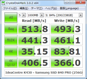 CrystalDiskMark_IdeaCentre-K430_Samsung-SSD-840-PRO-256GB_200GBfile